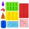 1pc 6 Styles Ice Cube Mold; Building Blocks Modeling Ice Tray Silicone Mold DIY Robot Building Blocks Ice Cube Mold Chocolate Mold Cake Decoration Mod