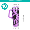 40 oz large capacity vacuum cup 304 Double layer vacuum Stainless Steel Ice Master Cup 5D Print Light Purple grain Travel Cup Sports Car Cup handle li